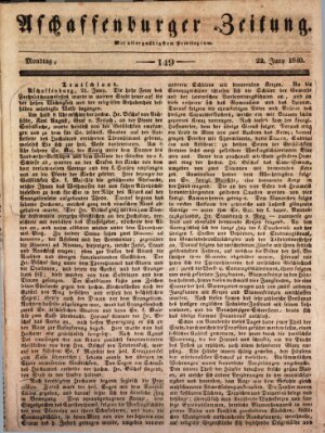Aschaffenburger Zeitung Montag 22. Juni 1840