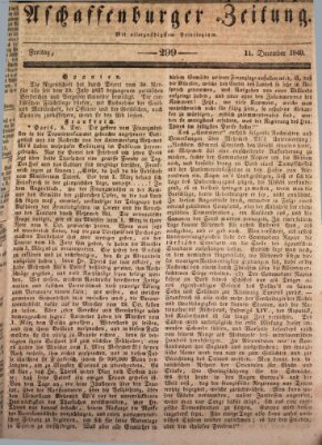 Aschaffenburger Zeitung Freitag 11. Dezember 1840