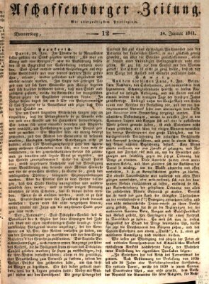Aschaffenburger Zeitung Donnerstag 14. Januar 1841