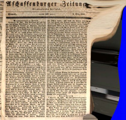 Aschaffenburger Zeitung Mittwoch 3. März 1841