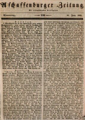 Aschaffenburger Zeitung Donnerstag 10. Juni 1841