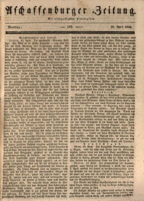 Aschaffenburger Zeitung Montag 25. April 1842