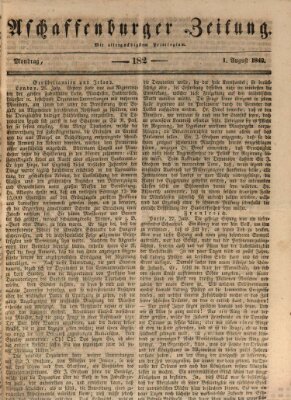 Aschaffenburger Zeitung Montag 1. August 1842