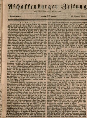 Aschaffenburger Zeitung Donnerstag 19. Januar 1843