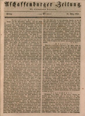 Aschaffenburger Zeitung Freitag 31. März 1843