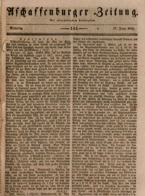 Aschaffenburger Zeitung Samstag 17. Juni 1843