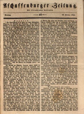 Aschaffenburger Zeitung Sonntag 18. Februar 1844