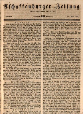 Aschaffenburger Zeitung Mittwoch 31. Juli 1844