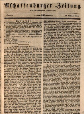 Aschaffenburger Zeitung Sonntag 13. Oktober 1844