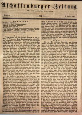 Aschaffenburger Zeitung Samstag 5. April 1845