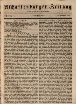 Aschaffenburger Zeitung Sonntag 16. November 1845