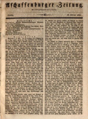 Aschaffenburger Zeitung Dienstag 10. Februar 1846