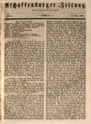 Aschaffenburger Zeitung Freitag 13. März 1846