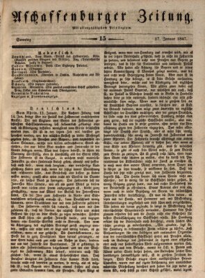 Aschaffenburger Zeitung Sonntag 17. Januar 1847