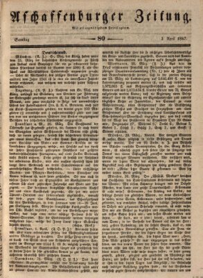 Aschaffenburger Zeitung Samstag 3. April 1847