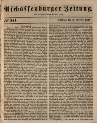 Aschaffenburger Zeitung Samstag 9. Oktober 1847
