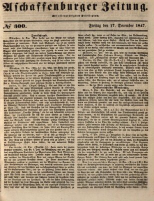 Aschaffenburger Zeitung Freitag 17. Dezember 1847