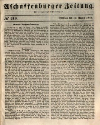 Aschaffenburger Zeitung Samstag 19. August 1848