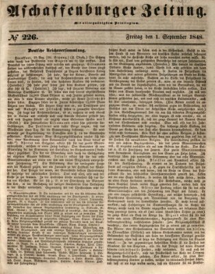 Aschaffenburger Zeitung Freitag 1. September 1848