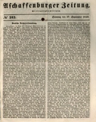 Aschaffenburger Zeitung Sonntag 17. September 1848