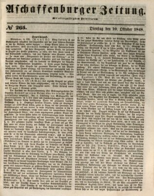 Aschaffenburger Zeitung Dienstag 10. Oktober 1848