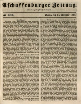 Aschaffenburger Zeitung Dienstag 14. November 1848