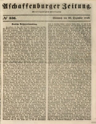Aschaffenburger Zeitung Mittwoch 20. Dezember 1848