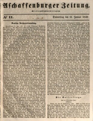 Aschaffenburger Zeitung Donnerstag 11. Januar 1849