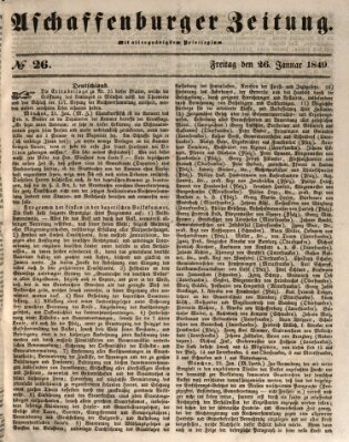 Aschaffenburger Zeitung Freitag 26. Januar 1849