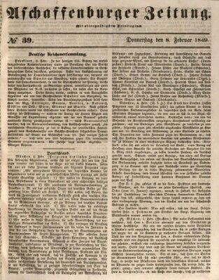 Aschaffenburger Zeitung Donnerstag 8. Februar 1849