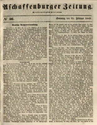 Aschaffenburger Zeitung Sonntag 25. Februar 1849