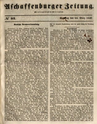 Aschaffenburger Zeitung Samstag 24. März 1849