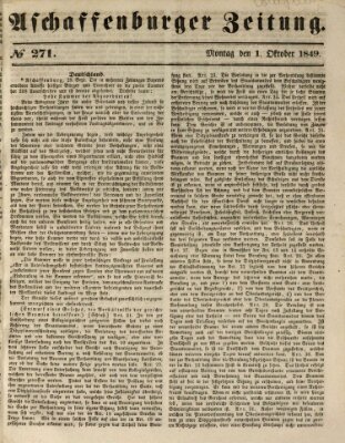Aschaffenburger Zeitung Montag 1. Oktober 1849