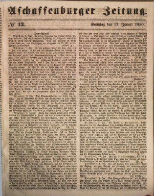 Aschaffenburger Zeitung Samstag 12. Januar 1850