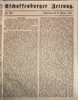 Aschaffenburger Zeitung Donnerstag 21. Februar 1850