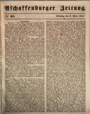 Aschaffenburger Zeitung Dienstag 5. März 1850