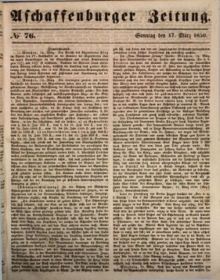 Aschaffenburger Zeitung Sonntag 17. März 1850