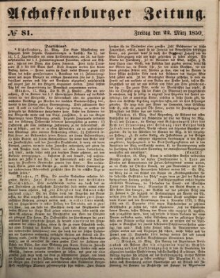 Aschaffenburger Zeitung Freitag 22. März 1850