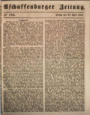 Aschaffenburger Zeitung Freitag 26. April 1850