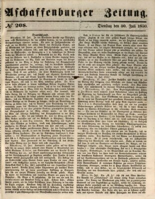 Aschaffenburger Zeitung Dienstag 30. Juli 1850