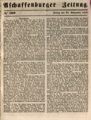 Aschaffenburger Zeitung Freitag 20. September 1850