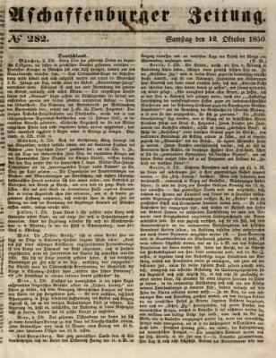Aschaffenburger Zeitung Samstag 12. Oktober 1850