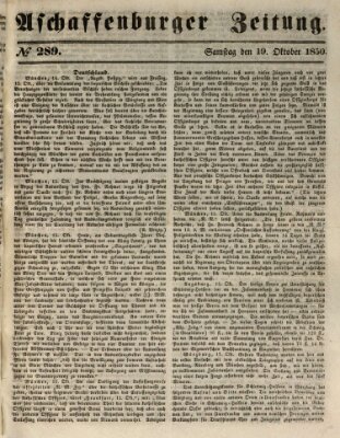 Aschaffenburger Zeitung Samstag 19. Oktober 1850