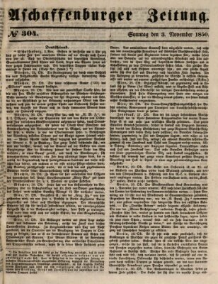 Aschaffenburger Zeitung Sonntag 3. November 1850