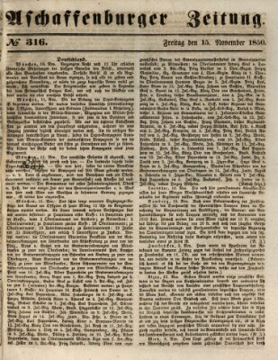 Aschaffenburger Zeitung Freitag 15. November 1850