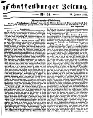 Aschaffenburger Zeitung Freitag 31. Januar 1851