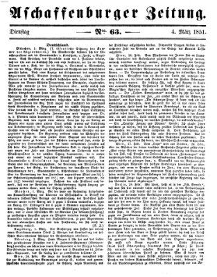 Aschaffenburger Zeitung Dienstag 4. März 1851