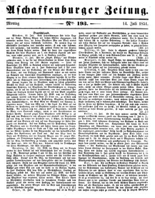 Aschaffenburger Zeitung Montag 14. Juli 1851