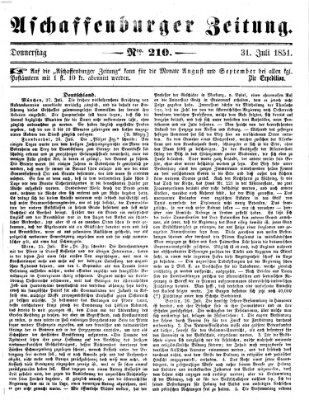 Aschaffenburger Zeitung Donnerstag 31. Juli 1851