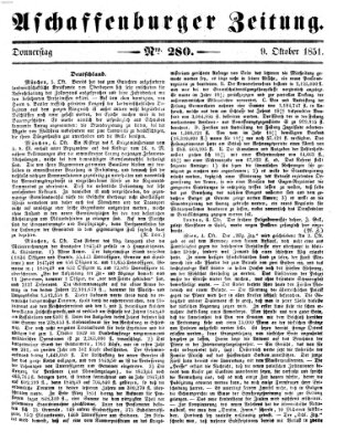 Aschaffenburger Zeitung Donnerstag 9. Oktober 1851
